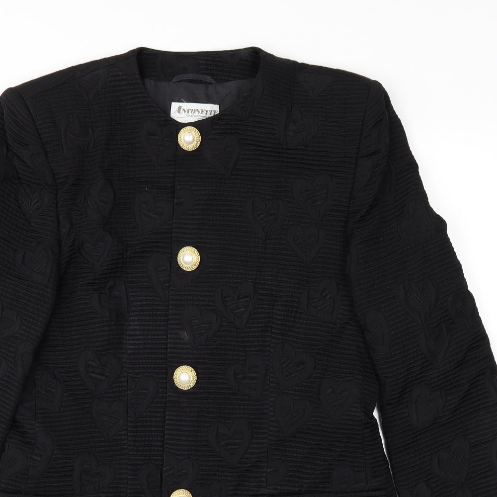 ANTONETTE Womens Black   Parka Coat Size 14