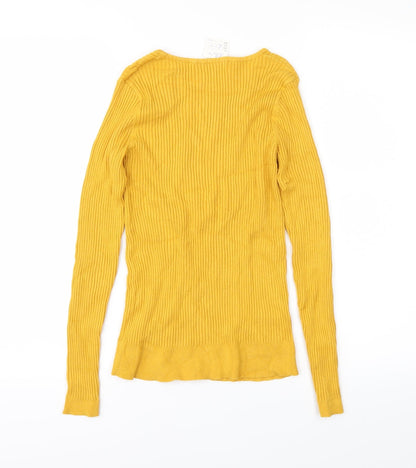 Womens UK Size 10 George Yellow Basic T-Shirt