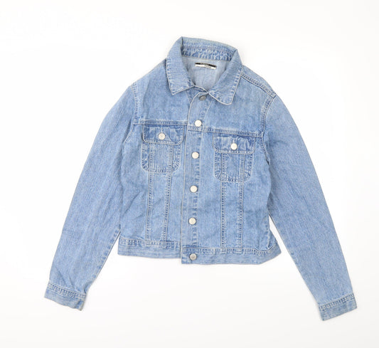 George Womens Blue  Denim Overcoat Coat Size S