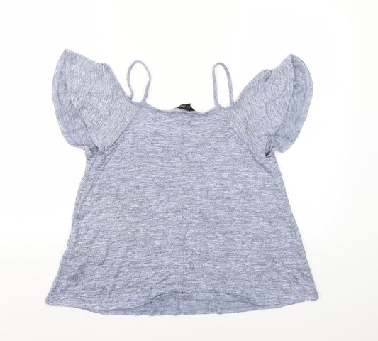 Womens UK Size 10 New Look Blue Basic T-Shirt