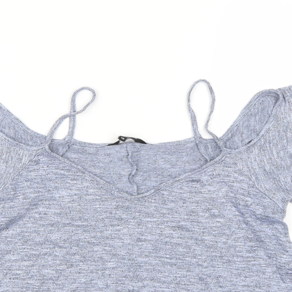 Womens UK Size 10 New Look Blue Basic T-Shirt