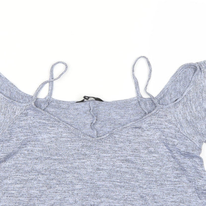 Womens UK Size 10 New Look Blue Basic T-Shirt
