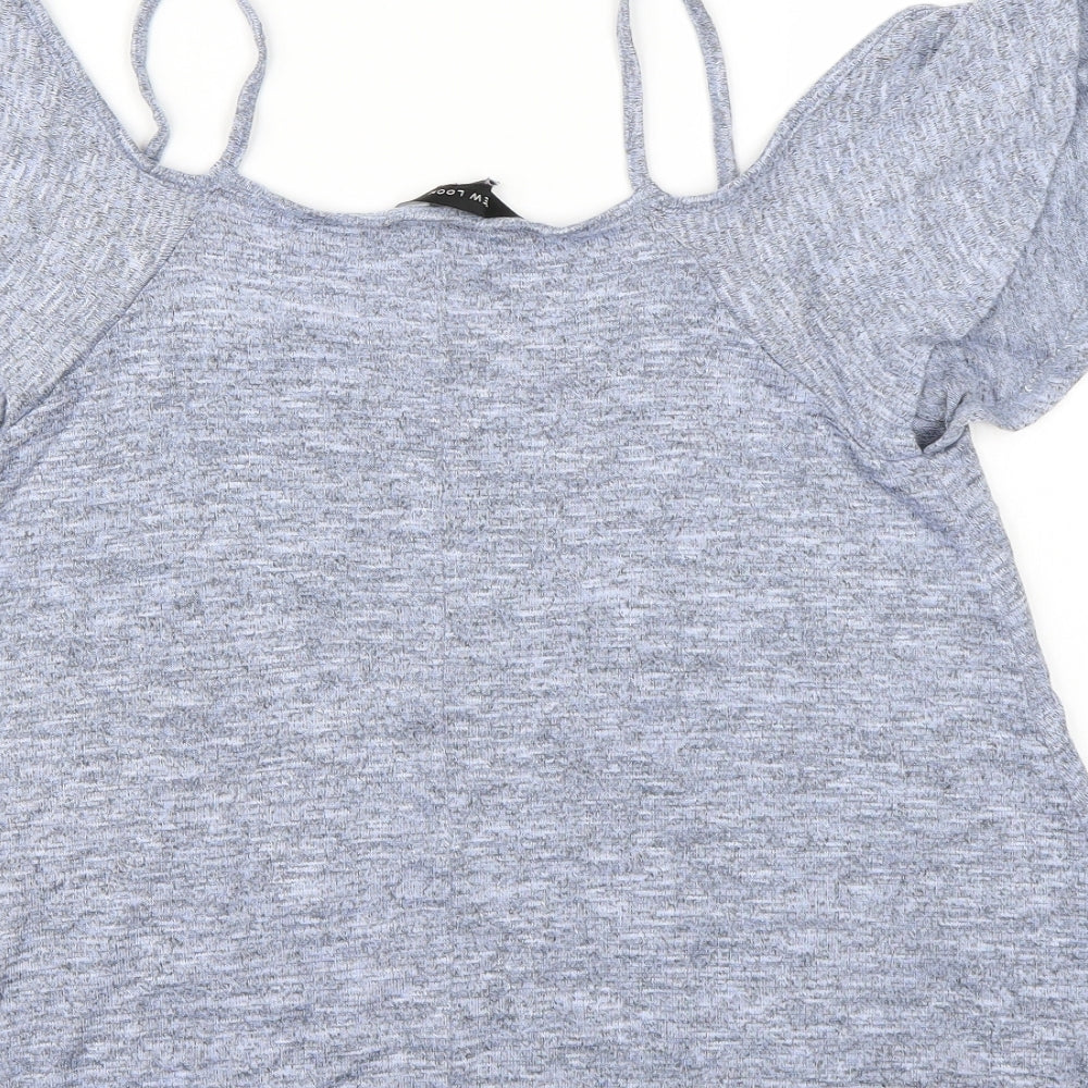 Womens UK Size 10 New Look Blue Basic T-Shirt
