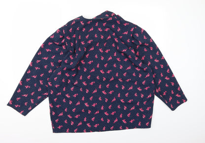 Principles Womens Blue Floral Rayon Jacket Blazer Size 14