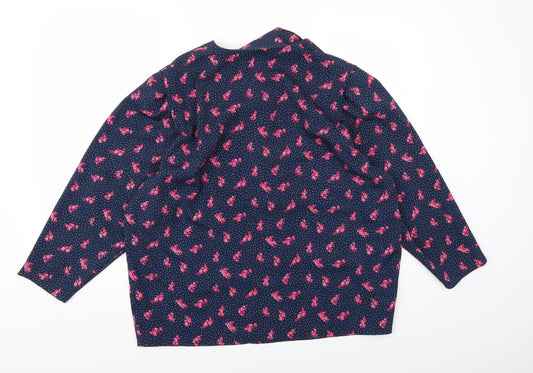 Principles Womens Blue Floral Rayon Jacket Blazer Size 14