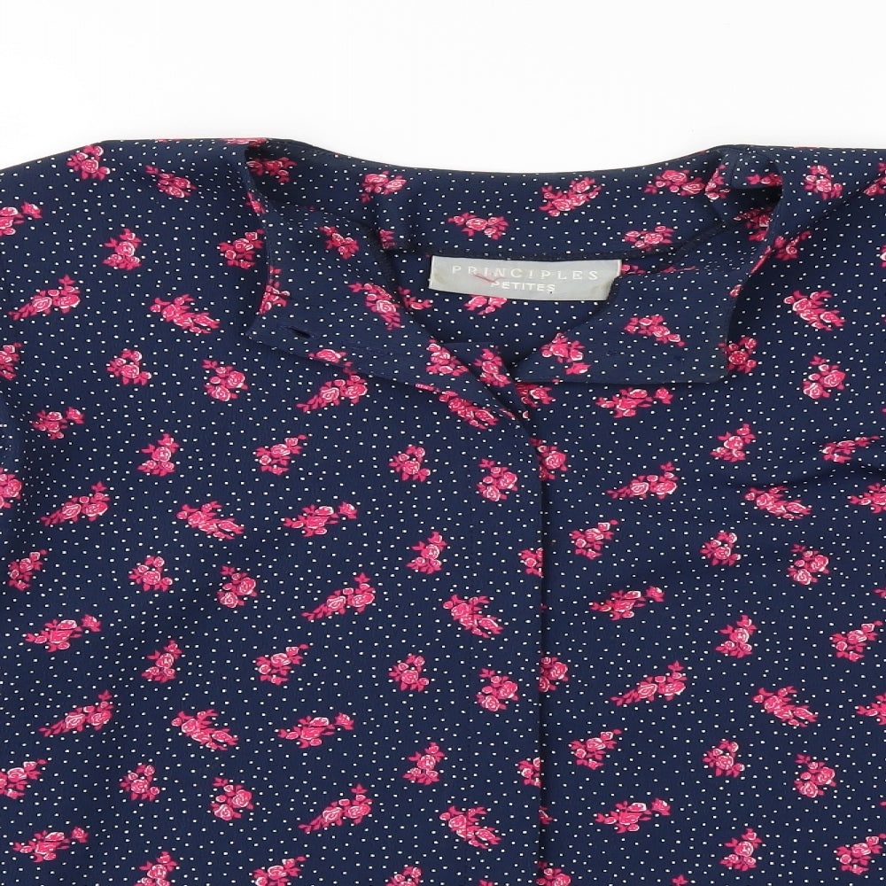 Principles Womens Blue Floral Rayon Jacket Blazer Size 14