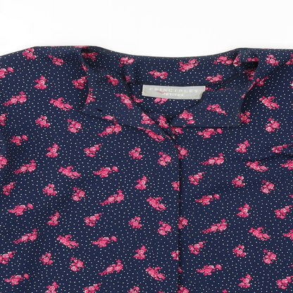 Principles Womens Blue Floral Rayon Jacket Blazer Size 14