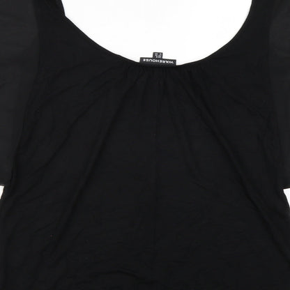 Womens UK Size 8 Warehouse Black Basic Blouse
