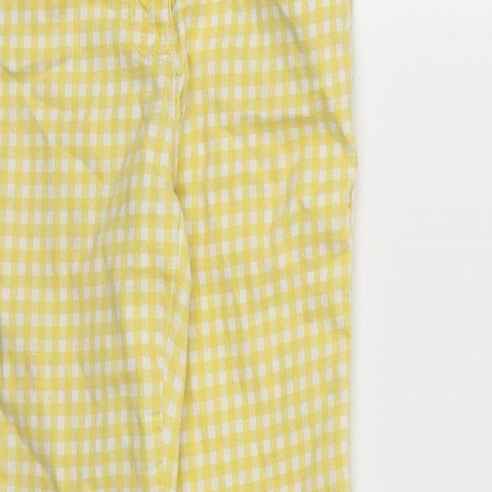 NEXT Girls Yellow Check Denim Skinny Jeans Size 9 Years