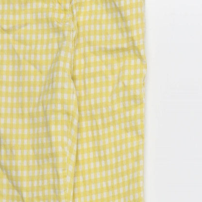 NEXT Girls Yellow Check Denim Skinny Jeans Size 9 Years