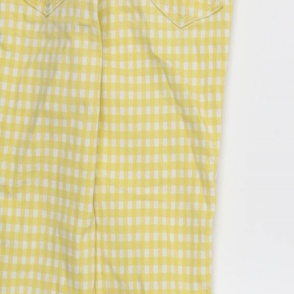 NEXT Girls Yellow Check Denim Skinny Jeans Size 9 Years