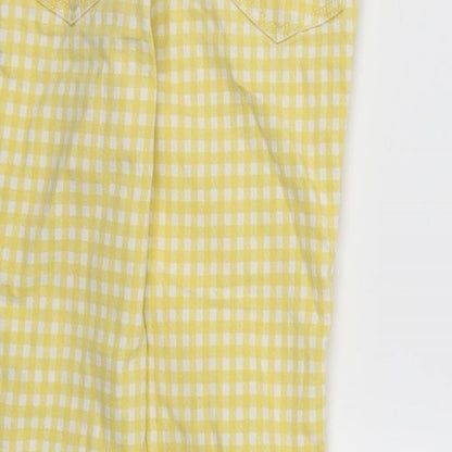 NEXT Girls Yellow Check Denim Skinny Jeans Size 9 Years