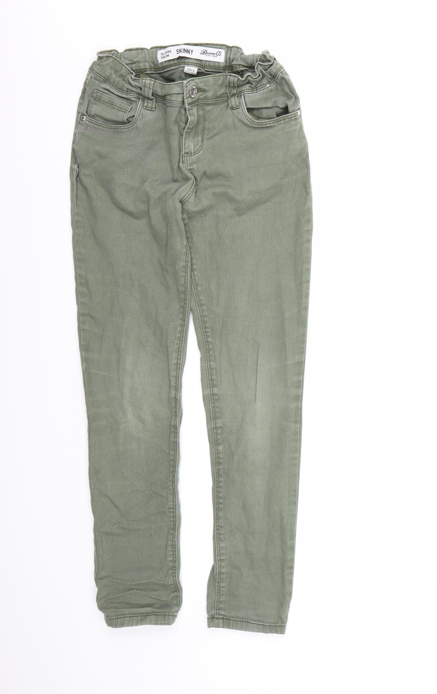 Denim Co. Girls Green  Denim Skinny Jeans Size 10-11 Years