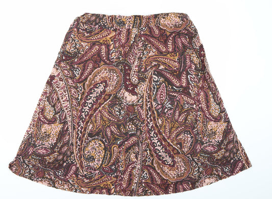 Classic  Womens Multicoloured Paisley  A-Line Skirt