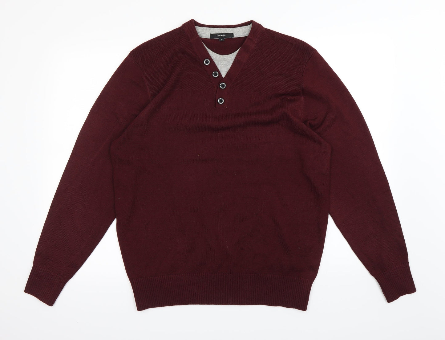 George Mens Red   Pullover Jumper Size M