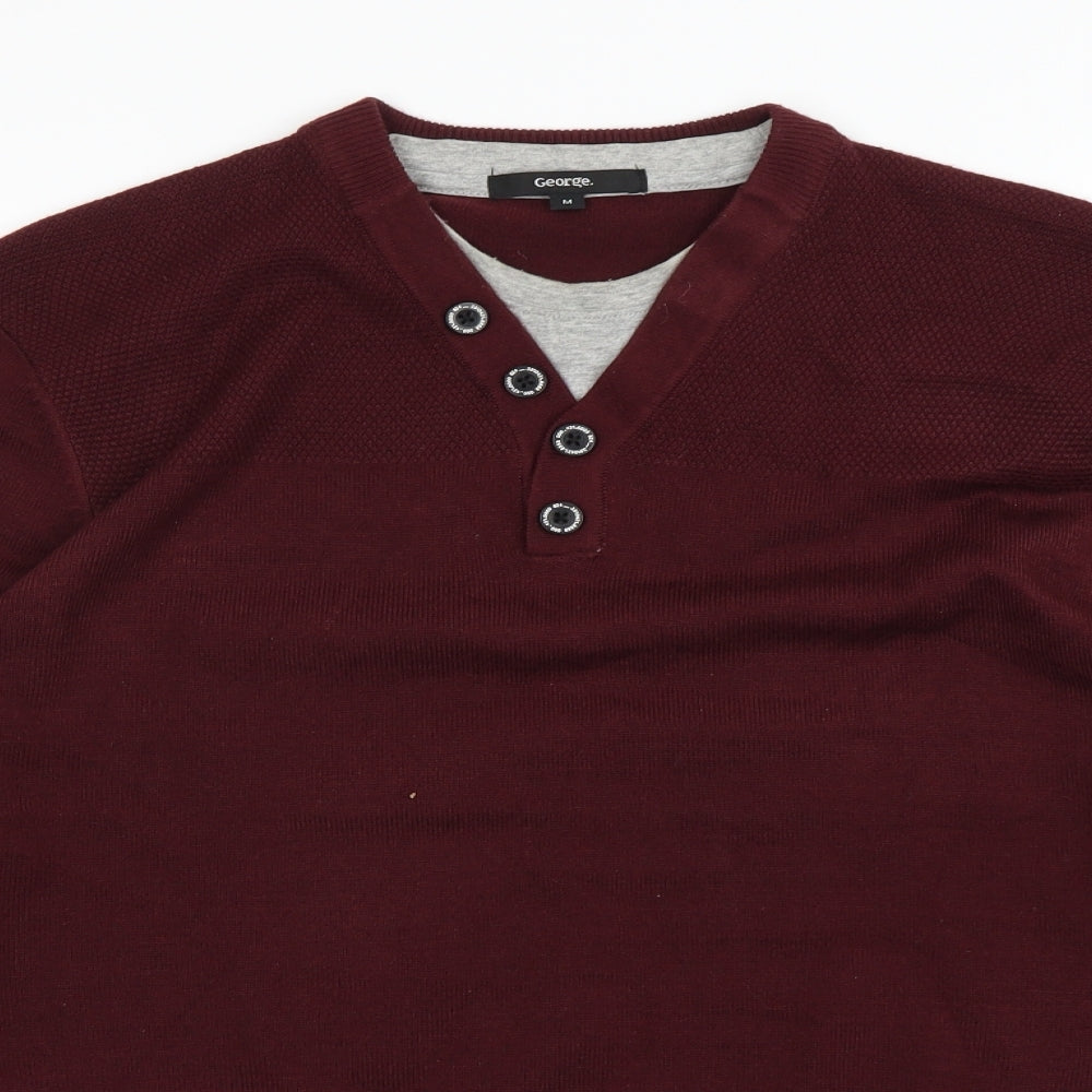 George Mens Red   Pullover Jumper Size M