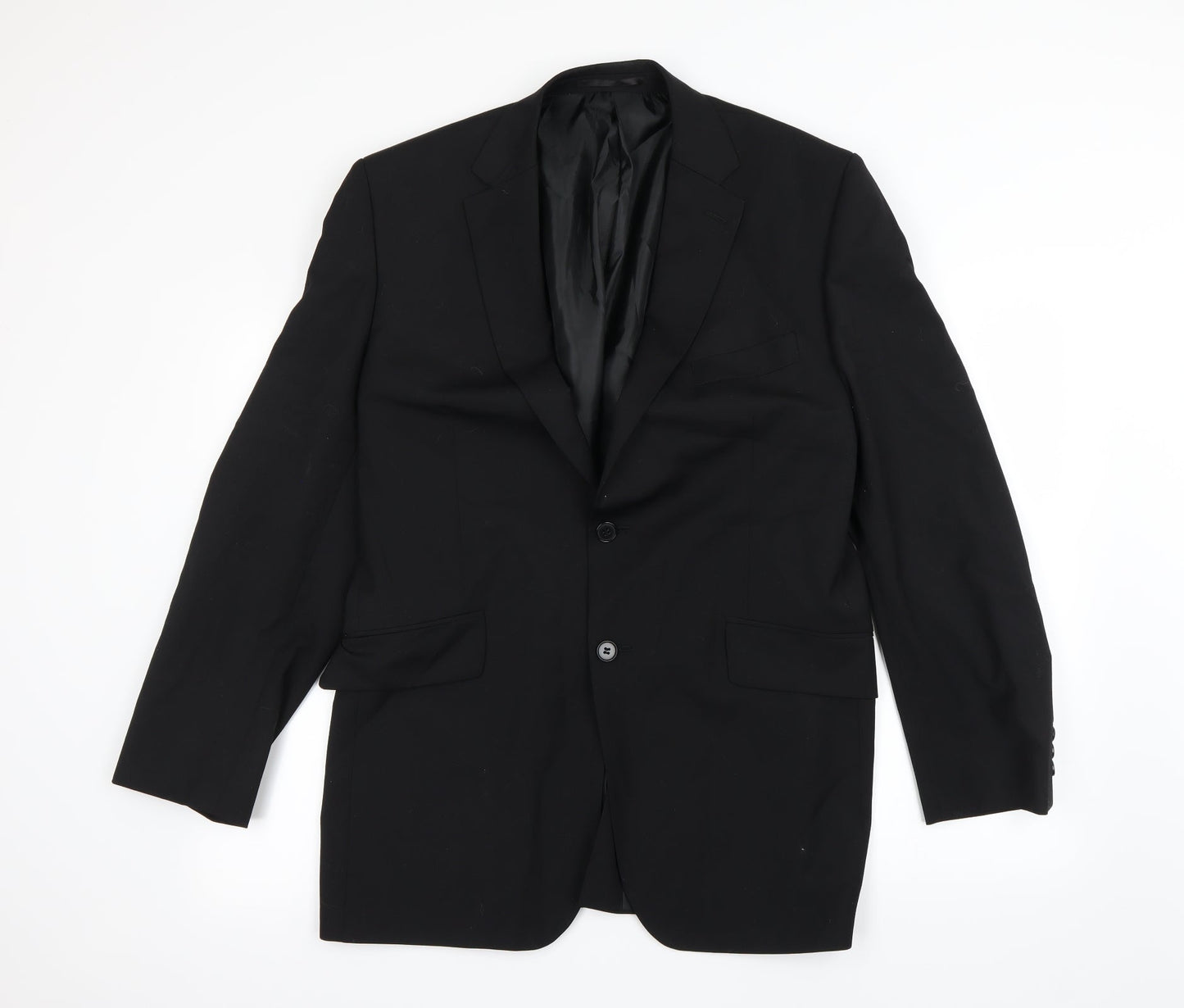 Mens UK Size L Preworn Regular Black Suit 3 Piece