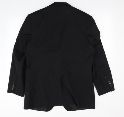 Mens UK Size L Preworn Regular Black Suit 3 Piece