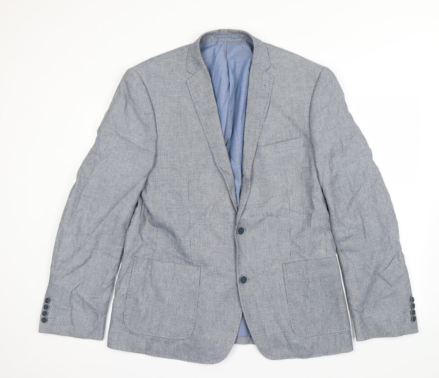 Preworn Mens Blue Argyle/Diamond  Jacket Blazer Size L
