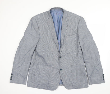 Preworn Mens Blue Argyle/Diamond  Jacket Blazer Size L