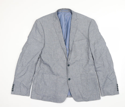 Preworn Mens Blue Argyle/Diamond  Jacket Blazer Size L