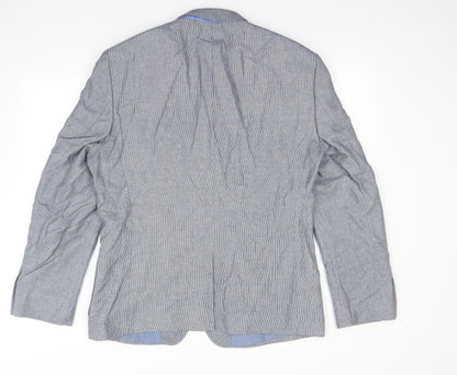 Preworn Mens Blue Argyle/Diamond  Jacket Blazer Size L