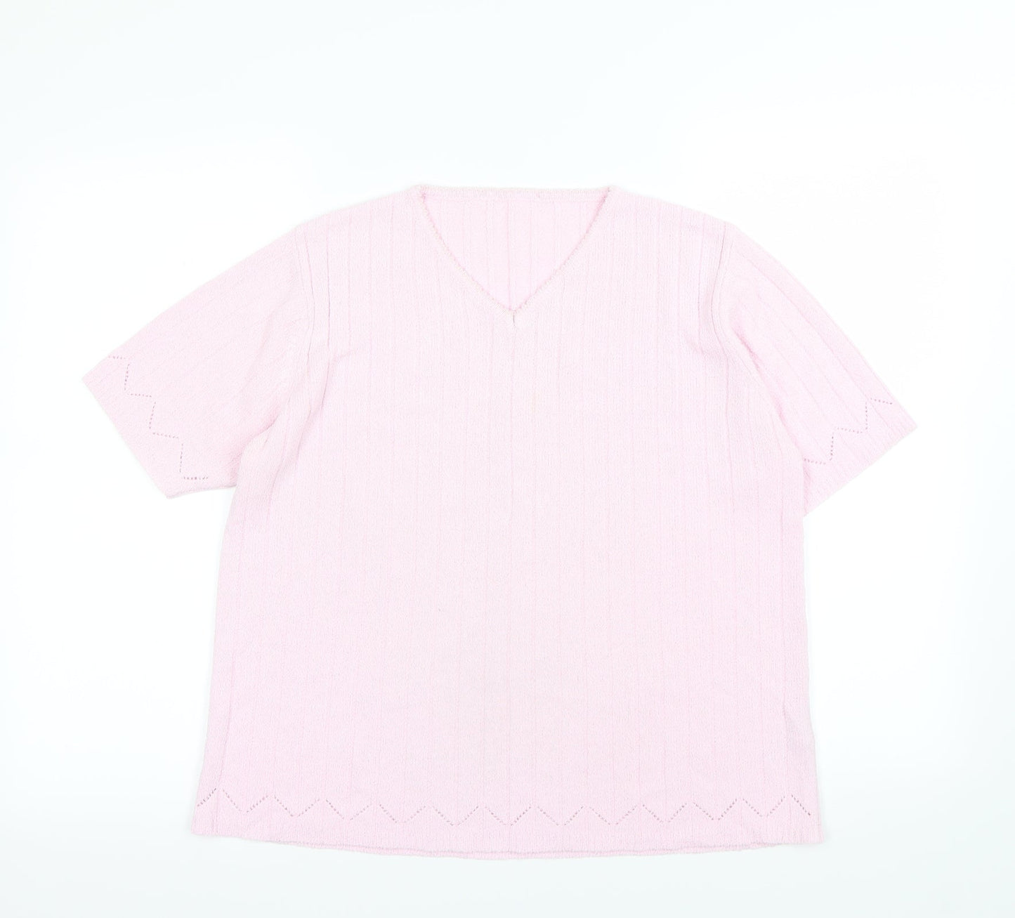Womens UK Size 14 Preworn Pink Basic T-Shirt