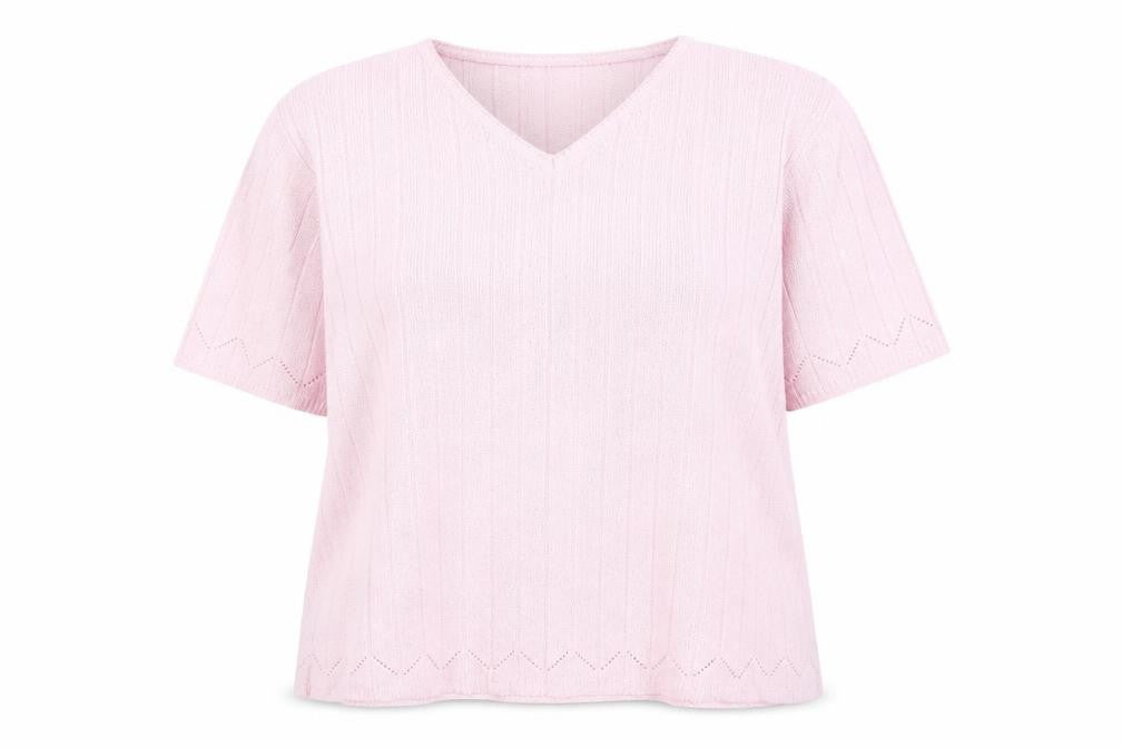 Womens UK Size 14 Preworn Pink Basic T-Shirt