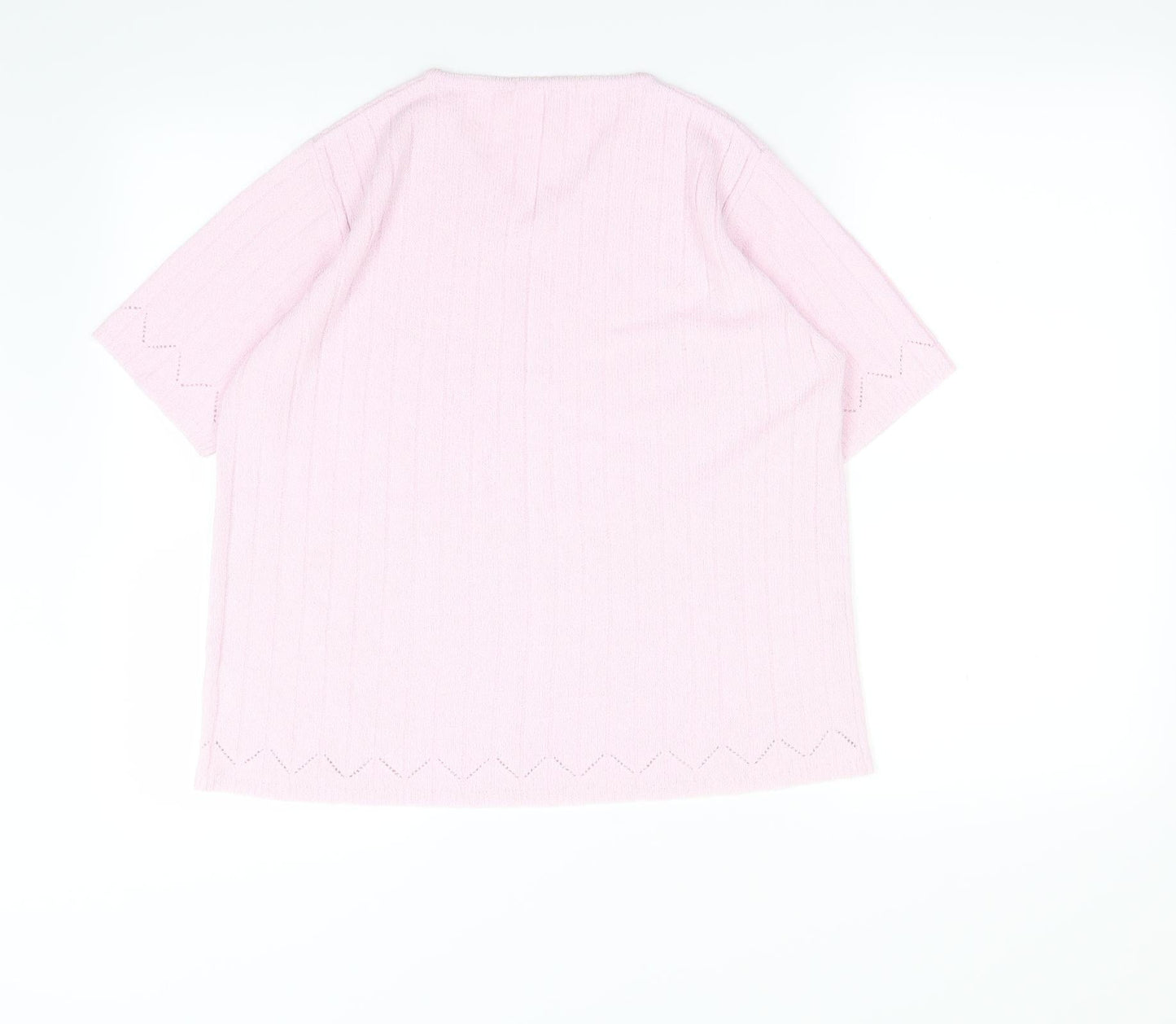 Womens UK Size 14 Preworn Pink Basic T-Shirt