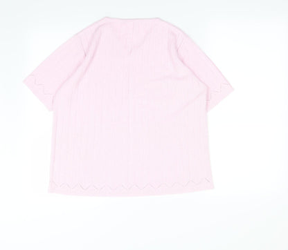Womens UK Size 14 Preworn Pink Basic T-Shirt