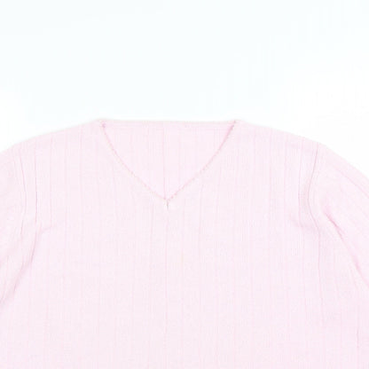 Womens UK Size 14 Preworn Pink Basic T-Shirt