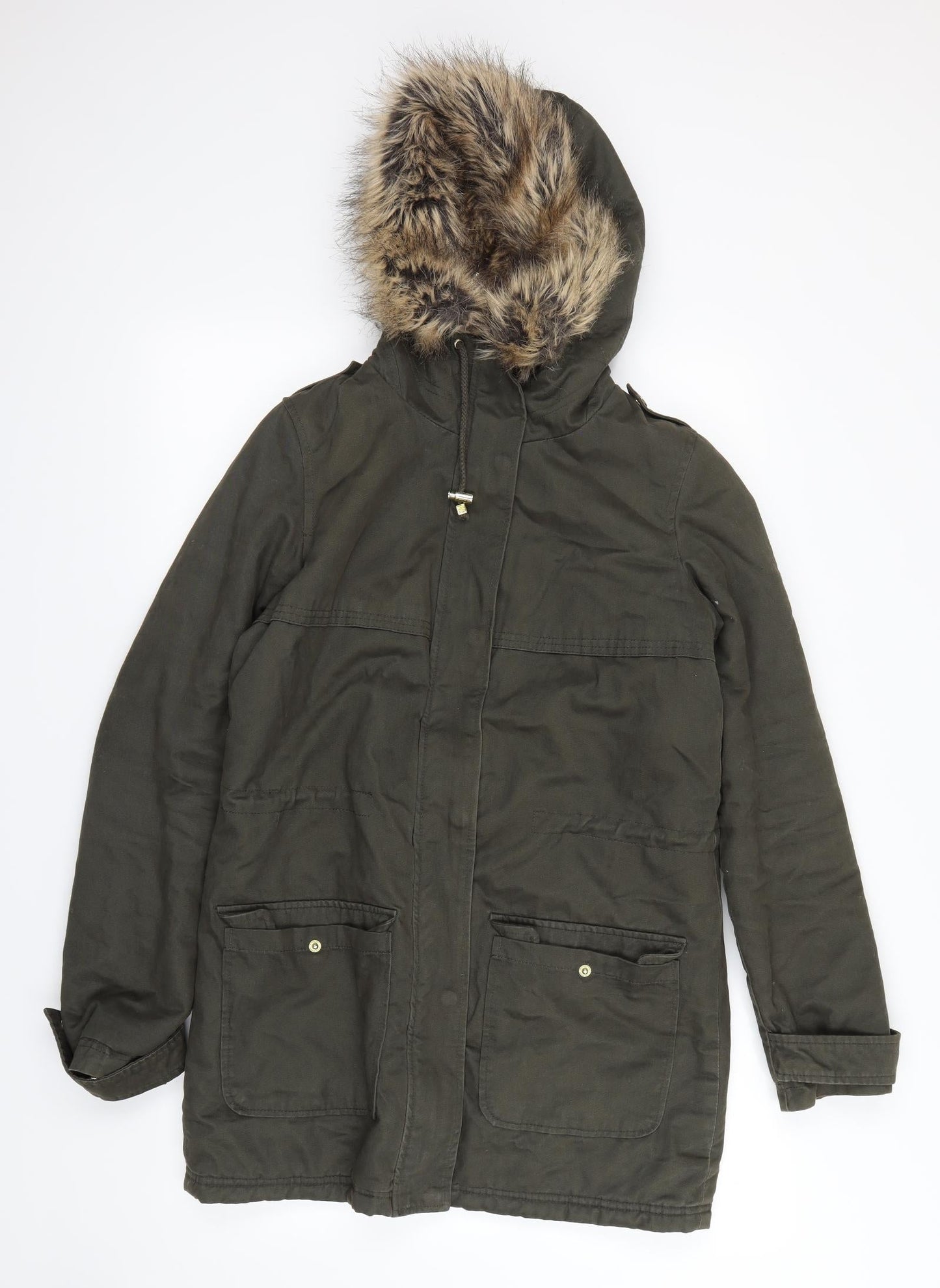 Womens UK Size 8 Dorothy Perkins Green Rain Coat