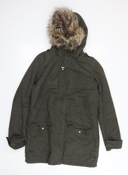 Womens UK Size 8 Dorothy Perkins Green Rain Coat