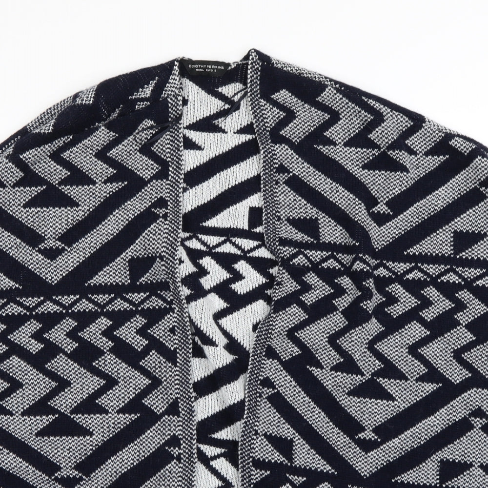 Dorothy Perkins Womens Blue Geometric  Cape Jumper Size S