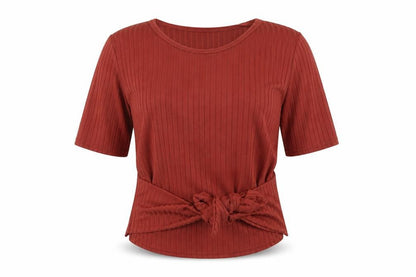 Womens UK Size 10 Misspap Brown Basic T-Shirt