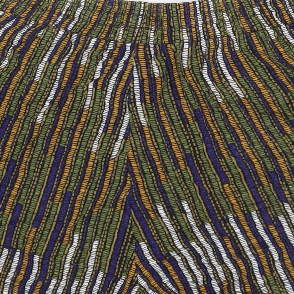 H&M Womens Green Striped  Hot Pants Shorts Size M