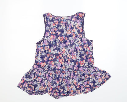 Per Una Womens Purple Floral  Basic Tank Size 12