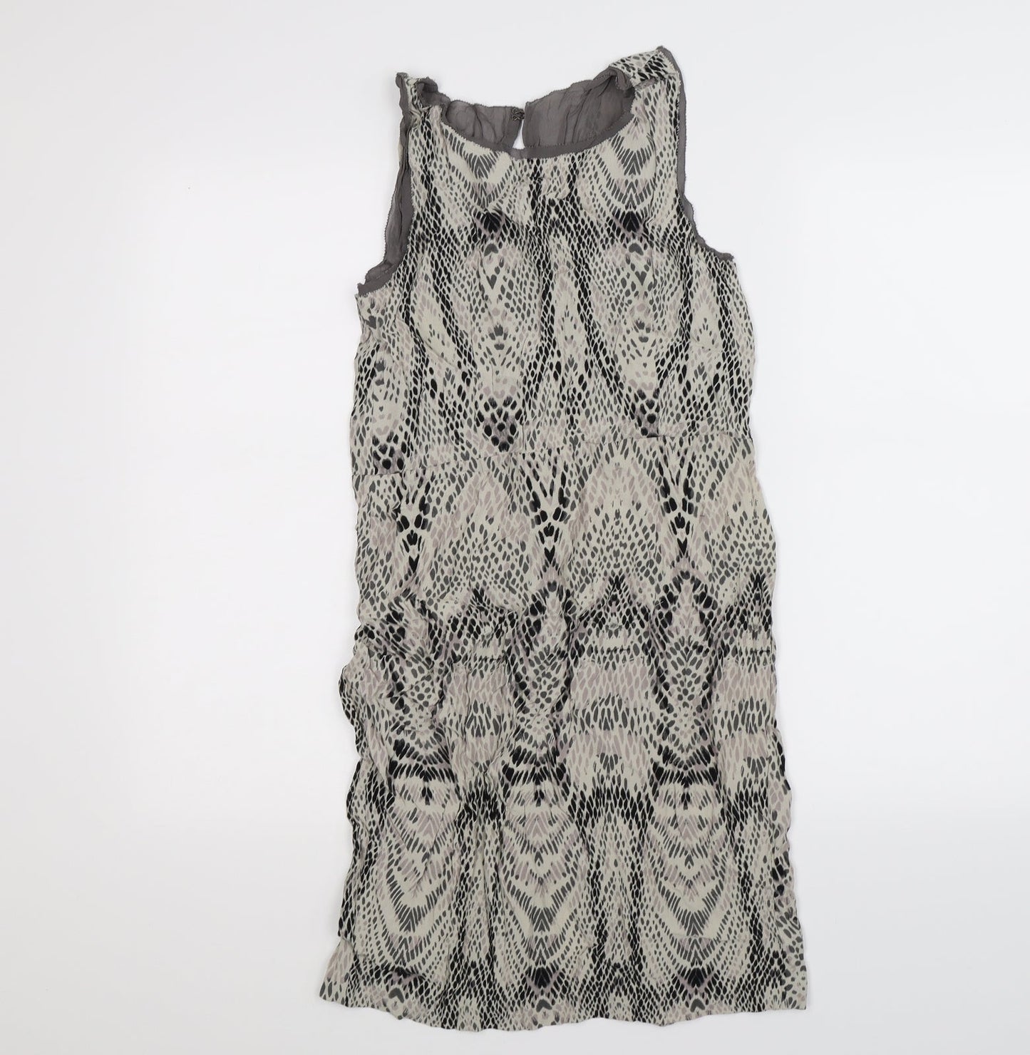 in wear Womens Beige Animal Print Chiffon Tank Dress  Size 10