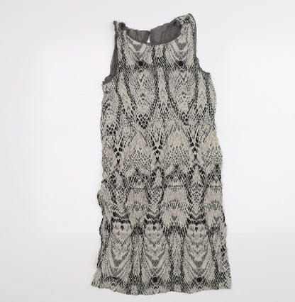in wear Womens Beige Animal Print Chiffon Tank Dress  Size 10