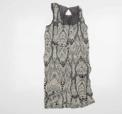 in wear Womens Beige Animal Print Chiffon Tank Dress  Size 10