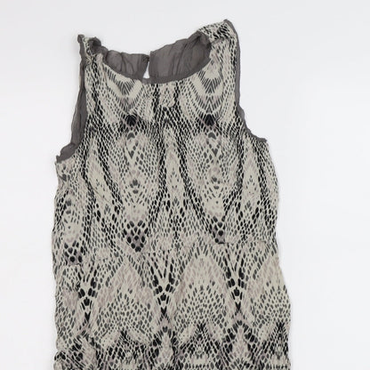 in wear Womens Beige Animal Print Chiffon Tank Dress  Size 10