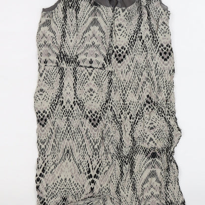 in wear Womens Beige Animal Print Chiffon Tank Dress  Size 10