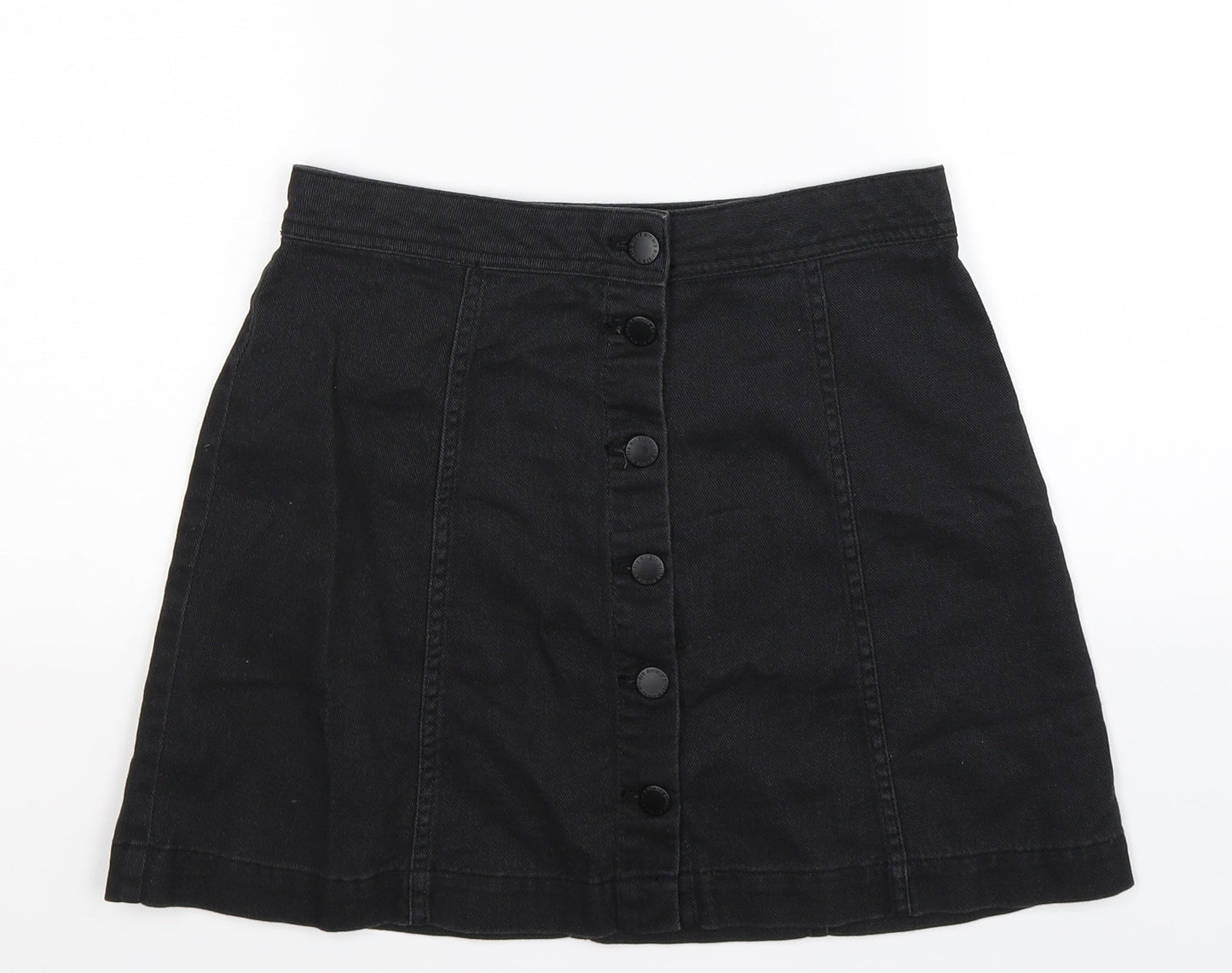 Divided Womens Black  Denim A-Line Skirt Size 8