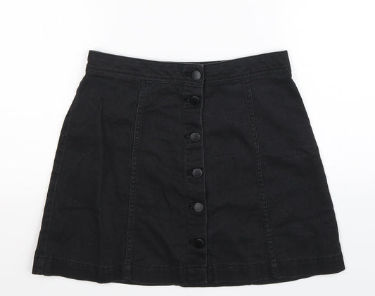 Divided Womens Black  Denim A-Line Skirt Size 8