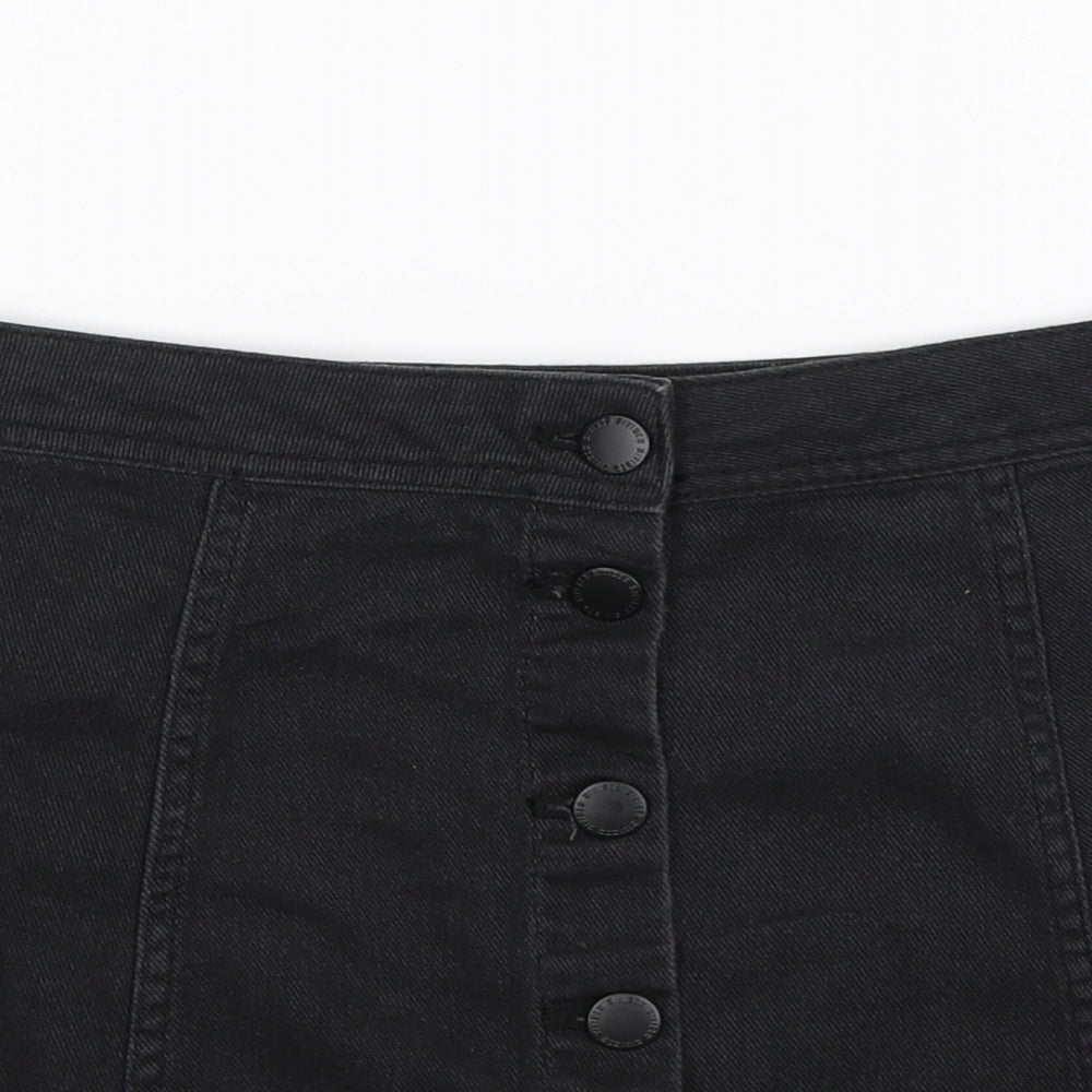 Divided Womens Black  Denim A-Line Skirt Size 8