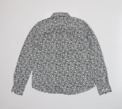 Womens UK Size 10 H&M Blue Basic Button-Up