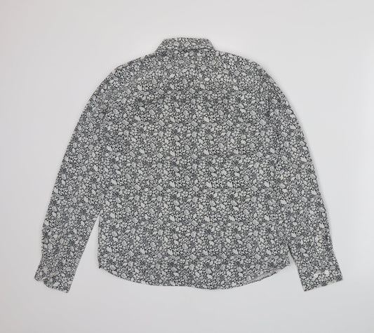Womens UK Size 10 H&M Blue Basic Button-Up