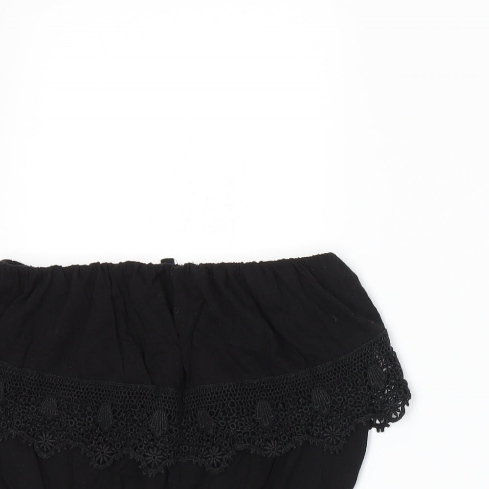 Womens UK Size 8 New Look Black Wrap Tank