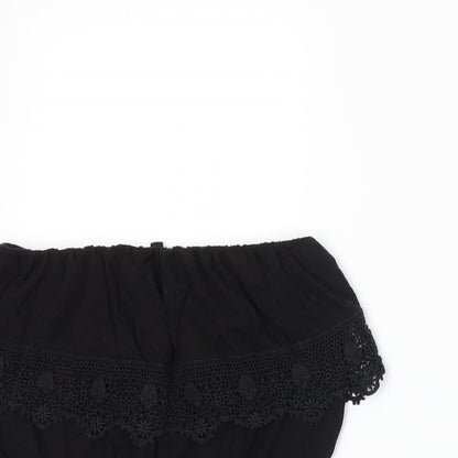 Womens UK Size 8 New Look Black Wrap Tank