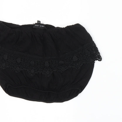 Womens UK Size 8 New Look Black Wrap Tank